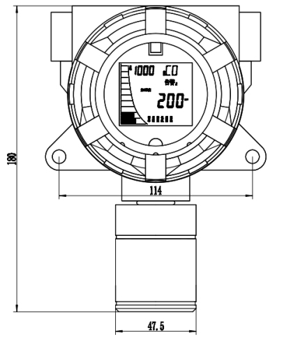 RSF1000氣體報(bào)警器外型尺寸